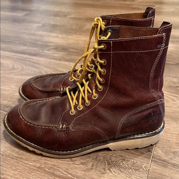 Timberland Earthkeepers Mens 9 Lace Up Brown Leather Boots Moc Toe main image 6